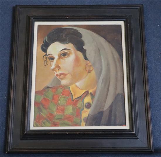 Rudolf Haybrook (1898-1965) Portrait of an Iberian woman, 34 x 28cm.